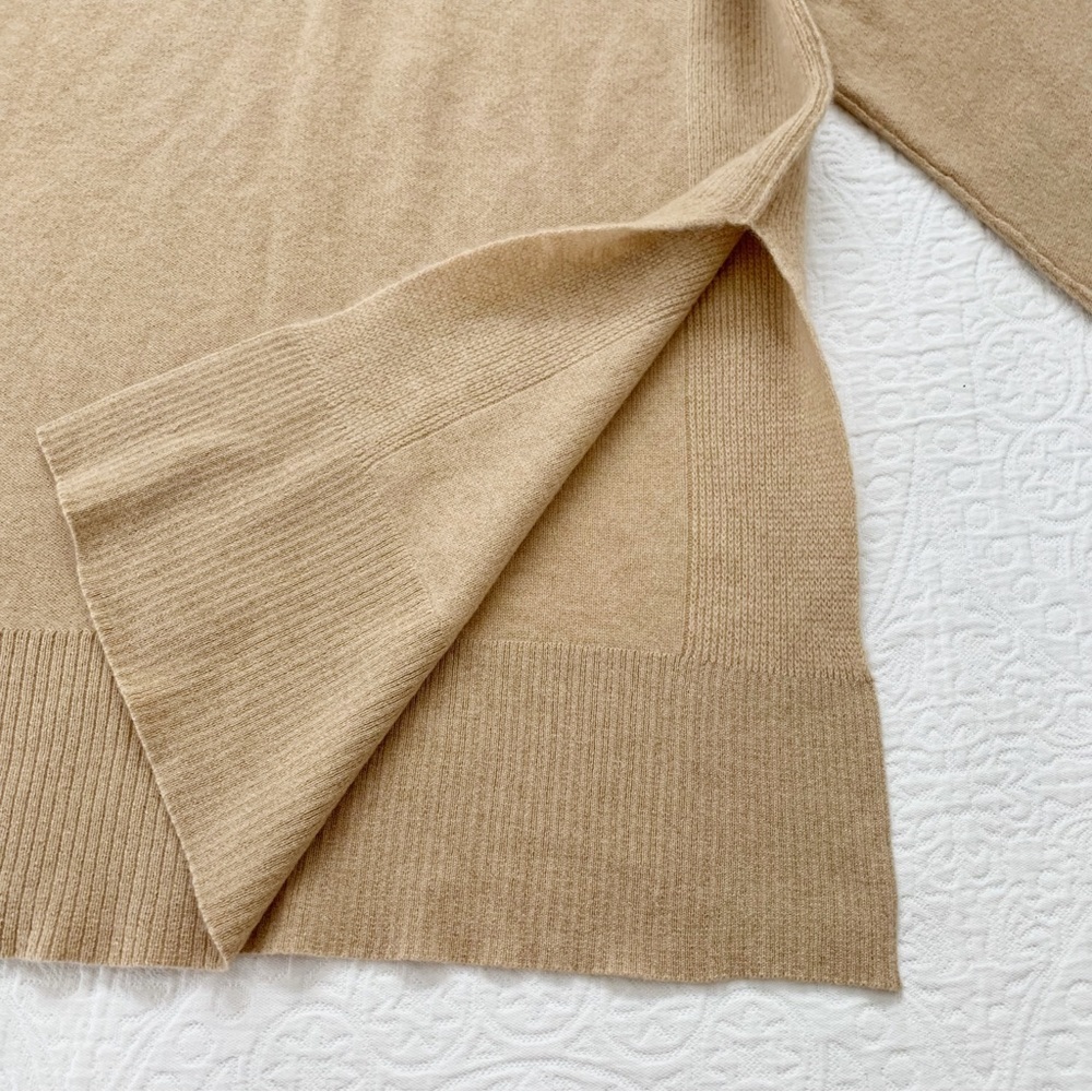 We the Free Jessie Cashmere Turtleneck Tunic Sweater, Tan‎ - Picture 5 of 9